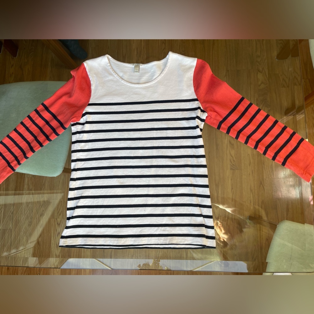 J Crew stripped top. Colorblock size small